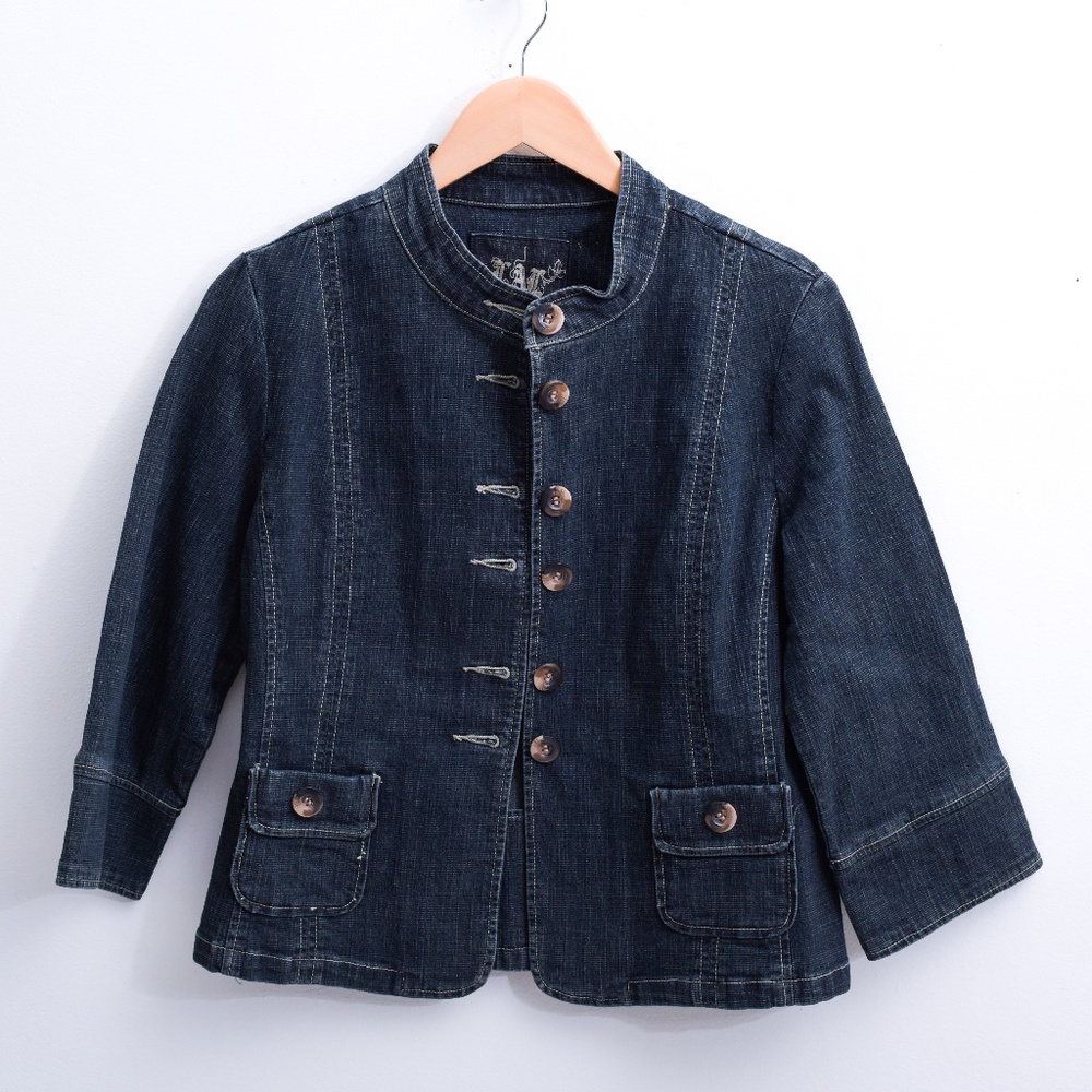 Cute Jean Jacket Fitted Denim Medium